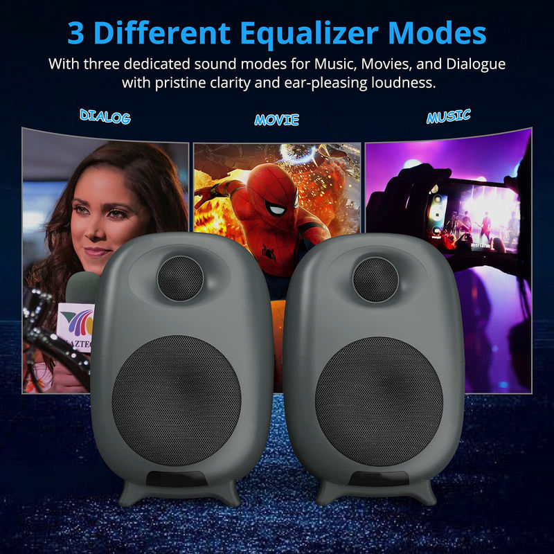 Black Bluetooth Bookshelf Speakers Romote Control CE FCC Certification