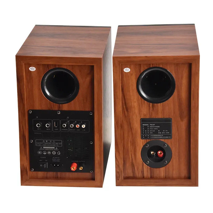 100W Wood Color Bluetooth Studio Speaker With 6 Ohms Impedance