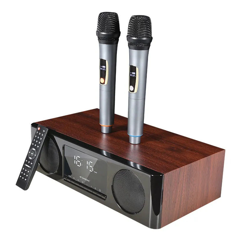 60W Karaoke Bookshelf Active Speakers With Microphone Clock