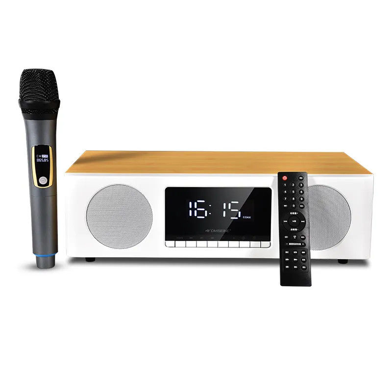 60W Karaoke Bookshelf Active Speakers With Microphone Clock