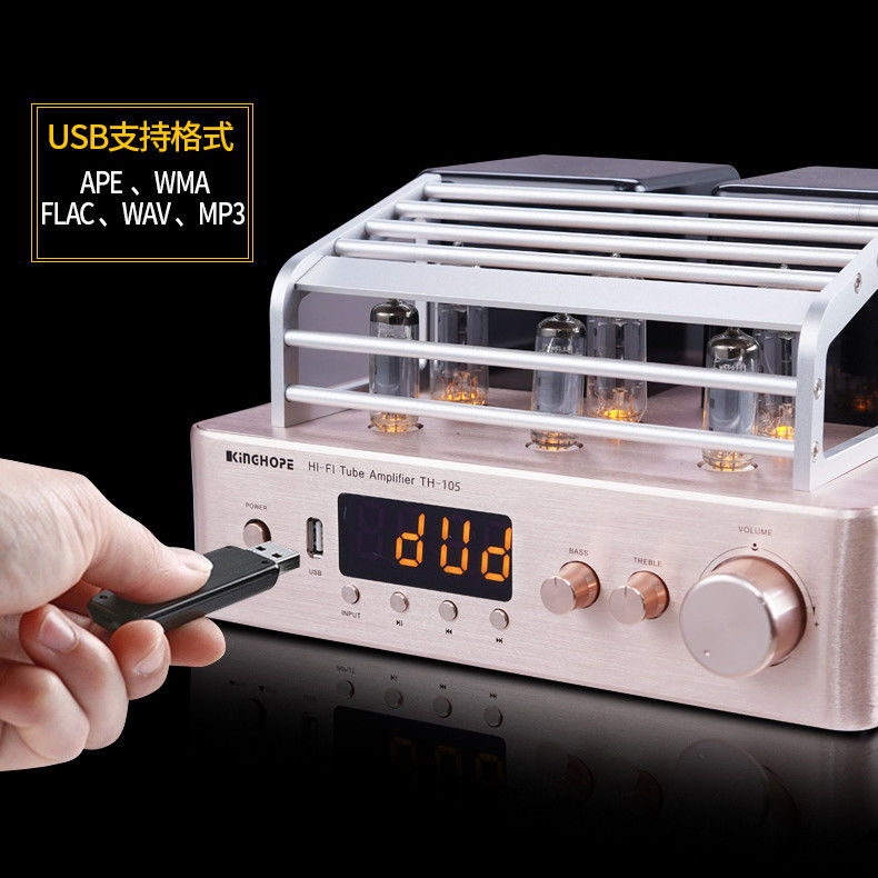 Integrated Stereo Hybrid Vacuum Tube Audio Amplifier With Subwoofer Output MIC Output