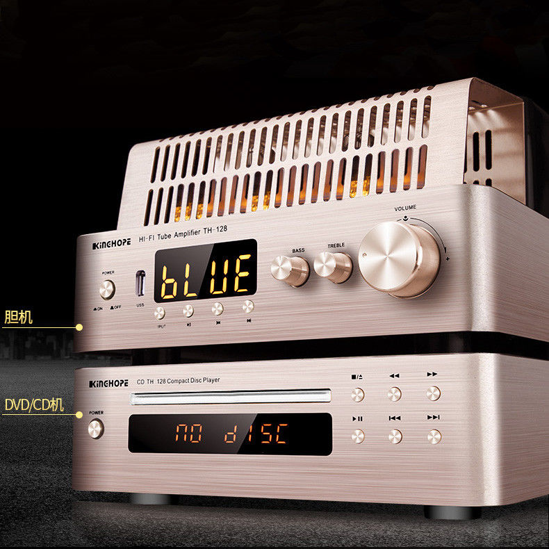 Gold Color Bluetooth Hifi Tube Amplifier For Home Audio Sound Speaker