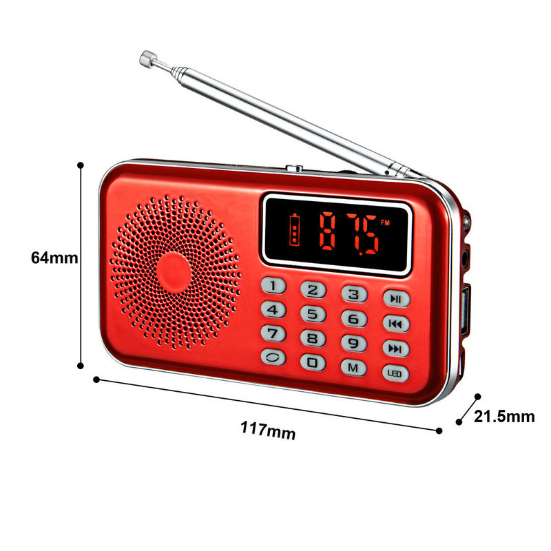 3.7V 600mAh Portable Radio Player , Battery Powered Radio With Headphone Jack
