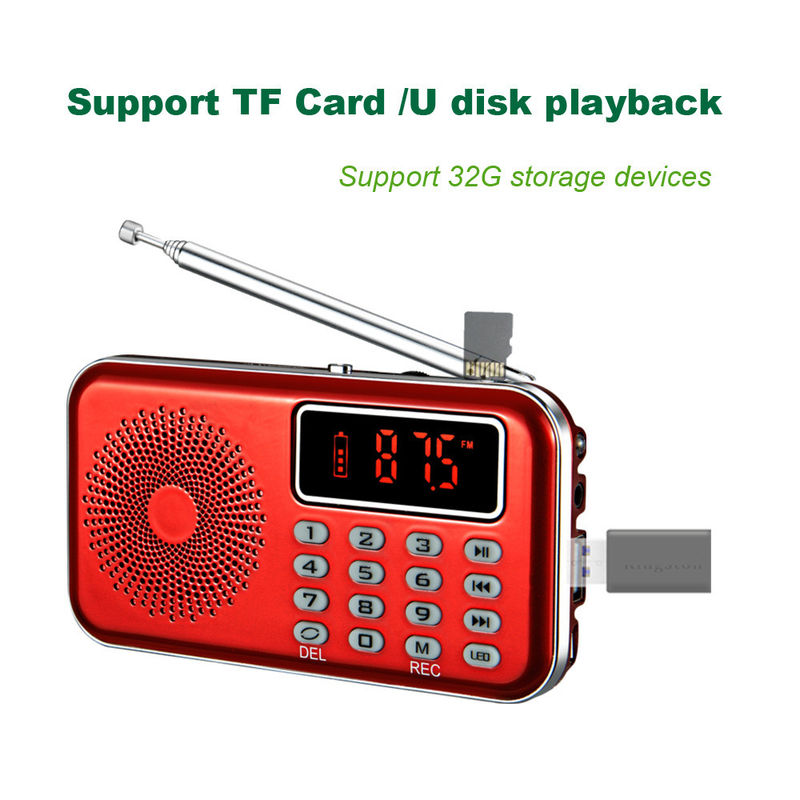 3.7V 600mAh Portable Radio Player , Battery Powered Radio With Headphone Jack