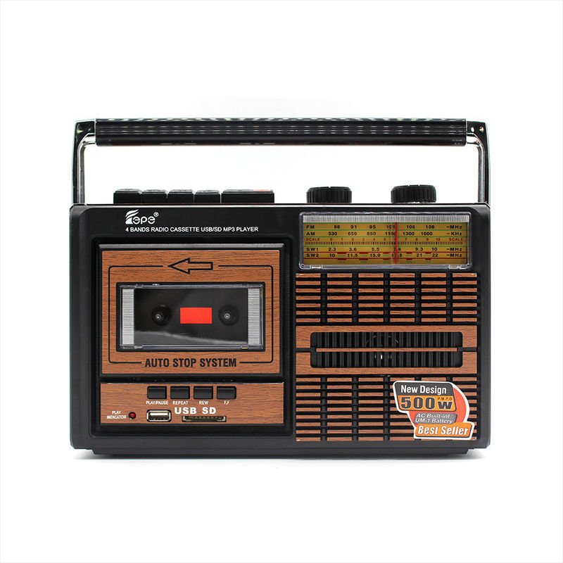 Stereo Headphone Jack FM Portable Radio 220V 50Hz With Pull Rod Antenna