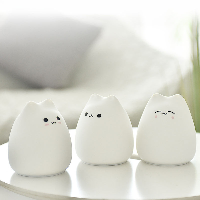Colorful Silicone Night Light Rechargeable Battery Powered Animal Shape