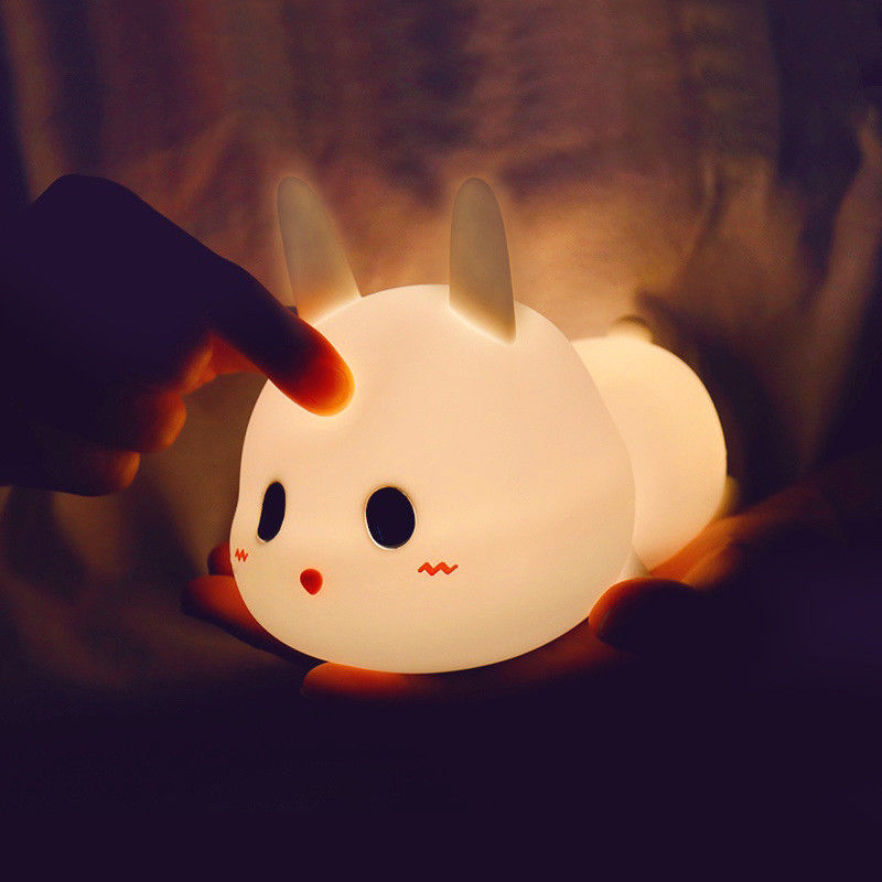 USB Powered 1200mAh Silicone Night Light , Cute Silicone Lamp Portable Rechargeable