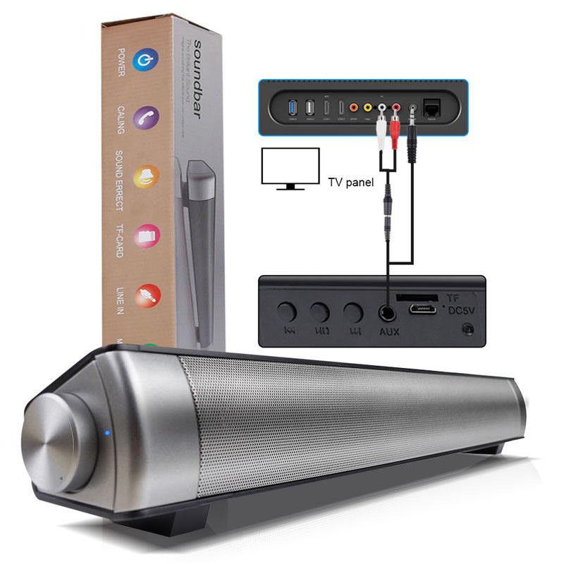 Wireless Soundbar for TV 120W Subwoofer Output Power and 4Ω Impedance Home Theatre System