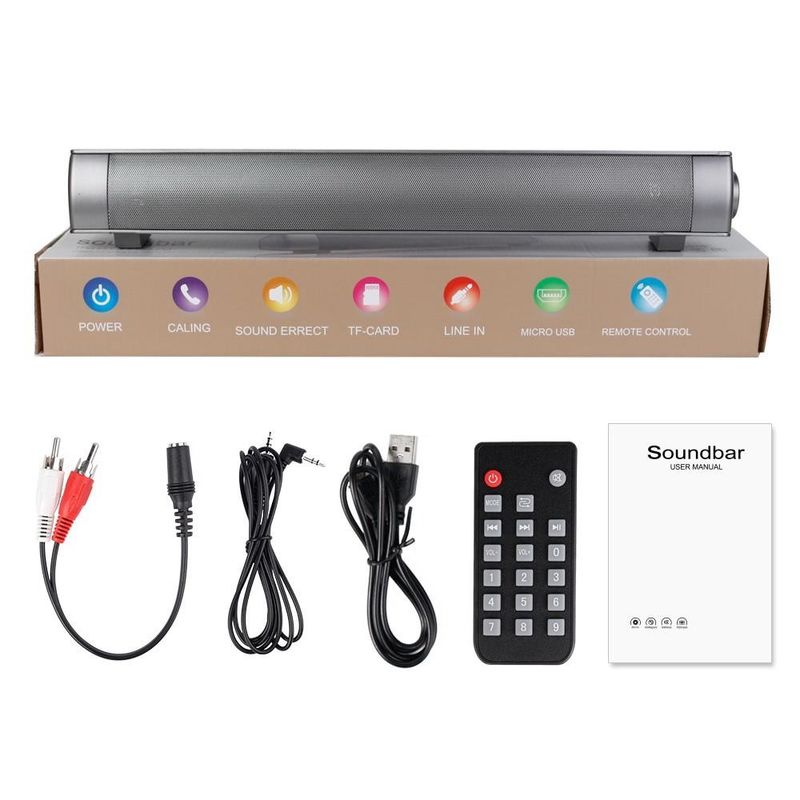 Wireless Soundbar for TV 120W Subwoofer Output Power and 4Ω Impedance Home Theatre System