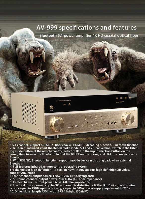Bluetooth Wireless System Tube Amplifier with 600W Power and 5.1ch Output