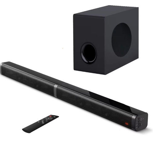 Wireless Bluetooth V5.0 Plastic Soundbar with 100W PMPO and TWO-WAY Audio Crossover