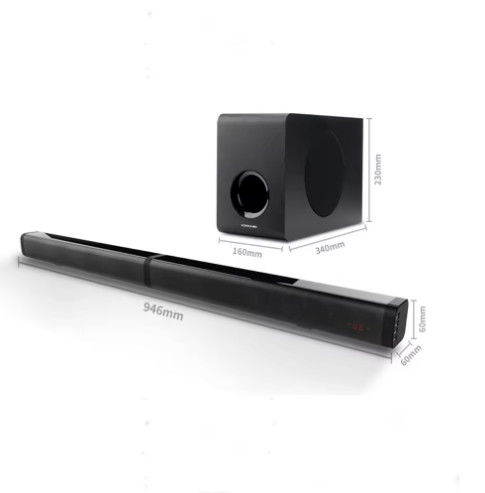 Wireless Bluetooth V5.0 Plastic Soundbar with 100W PMPO and TWO-WAY Audio Crossover