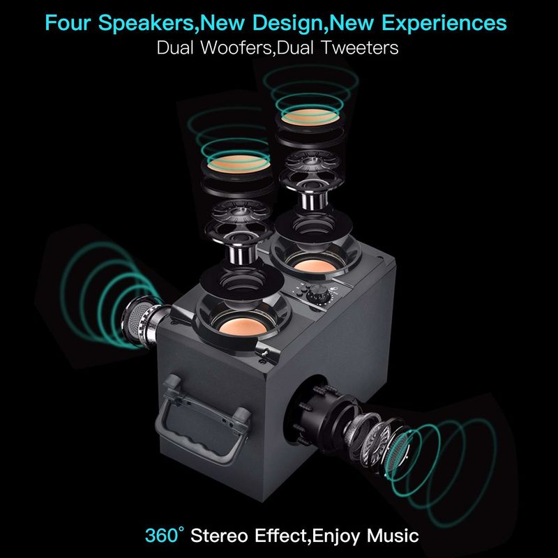 Portable Bluetooth Speaker with USB/SD/AUX Connectivity and 3 Middle Speaker