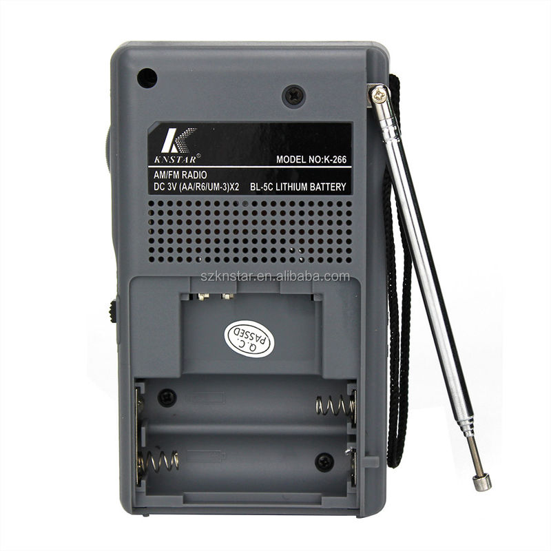 FM 530-1600KHz Portable Clock Radio with High Sensitivity in ABS and Earphone Jack