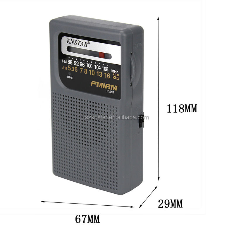 FM 530-1600KHz Portable Clock Radio with High Sensitivity in ABS and Earphone Jack