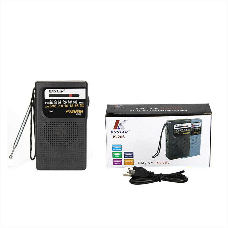 FM 530-1600KHz Portable Clock Radio with High Sensitivity in ABS and Earphone Jack