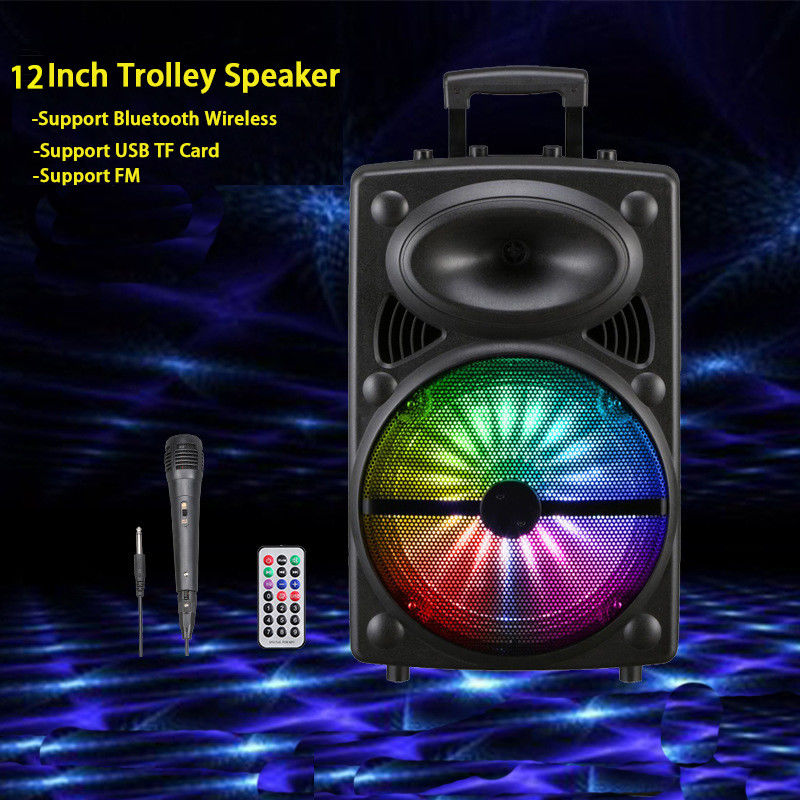 8-inch Portable Bluetooth Speaker with Subwoofer FM Radio USB TF Card MIC and AC Power