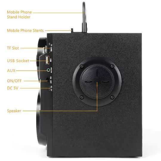 Plastic Cabinet Material Trolley Speaker with 2 Channels 2.0 50Hz-18kHz Frequency Range
