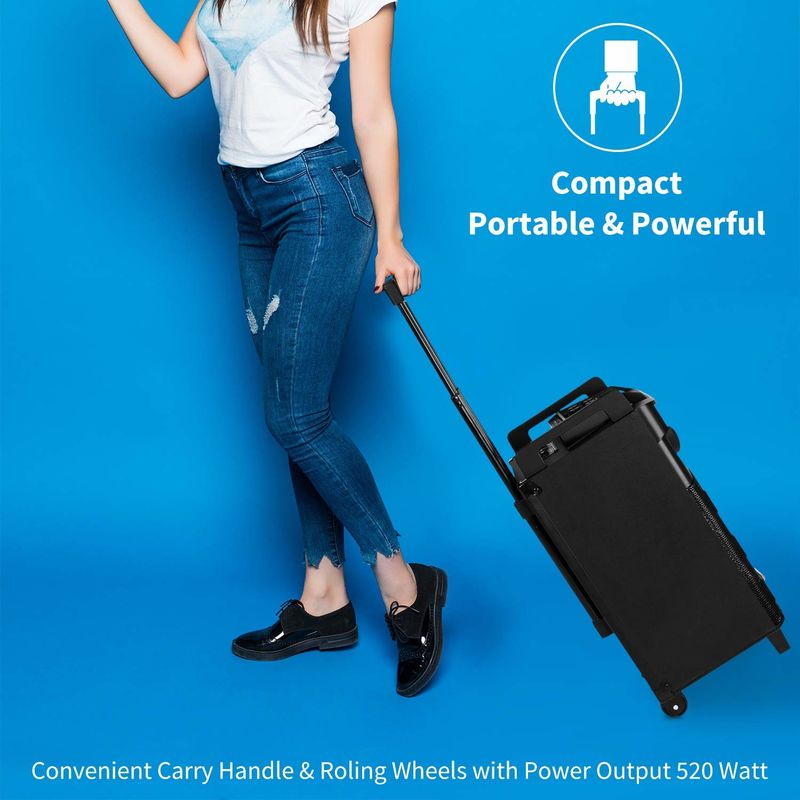 Portable Bluetooth Speaker with 12" Plastic Subwoofer and Microphone