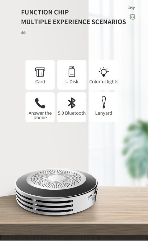 Usb Connectivity Portable Bluetooth Speaker with Built in Wireless Charging Station