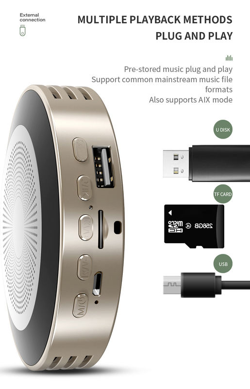 Usb Connectivity Portable Bluetooth Speaker with Built in Wireless Charging Station