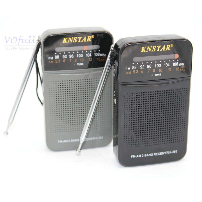 Black FM Radio AM/FM Band Radio with Earphone Jack 530-1600KHz Frequency Range