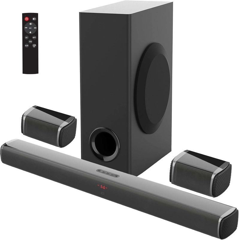 4 Loudspeaker Enclosure Bluetooth Soundbar with AUX and Immersive Surround Audio Functions