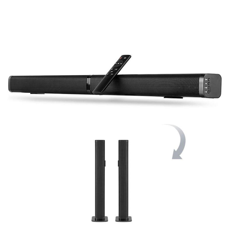 2-Inch Woofer 4 x 2.0 Channel Wireless Bluetooth Soundbar Speaker with ABS Metal Cover