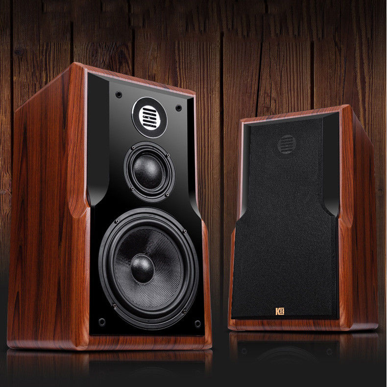 120W Bookshelf Speakers with 3-Way Loudspeakers Modern Style and Color Gift Box