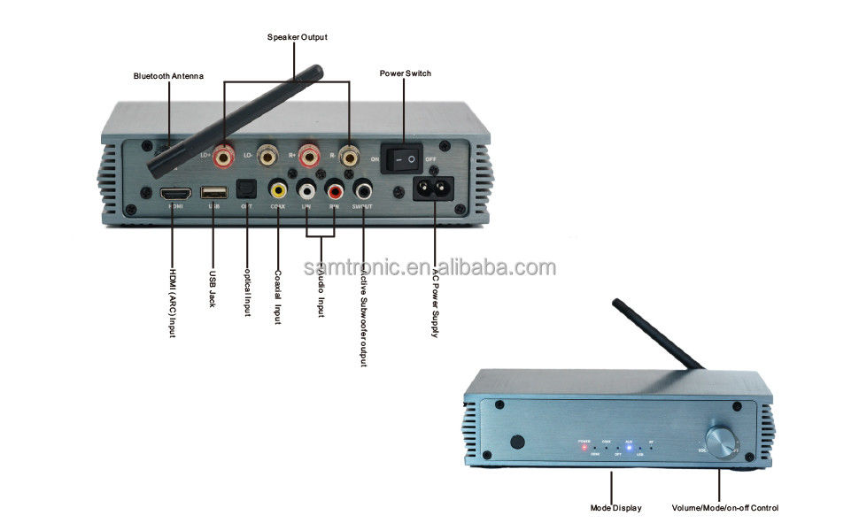 100W*2 Power Rating Metal Hifi Amplifier for Immersive Home Theater Experience