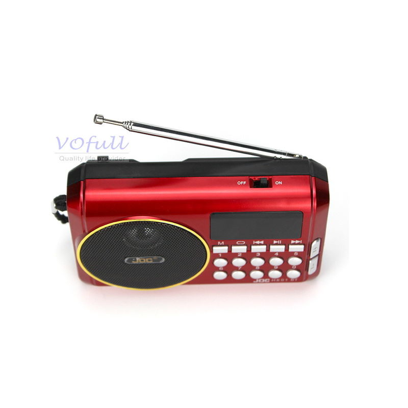 FM/MW/SW 3 Band Coffee/Wooden Rechargeable Portable Radio with Built In Speaker and USB/TF Slot
