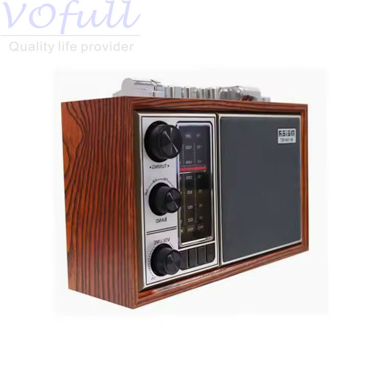 Coffee/Wooden USB FM/MW/SW 3Band Portable Radio With Built In Speaker And Rechargeable Battery Pack