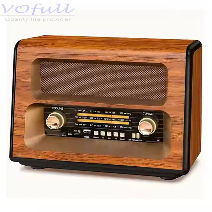 Classic Wooden 3 Band AM FM SW Radio Player With Built In Speaker And USB TF Slot