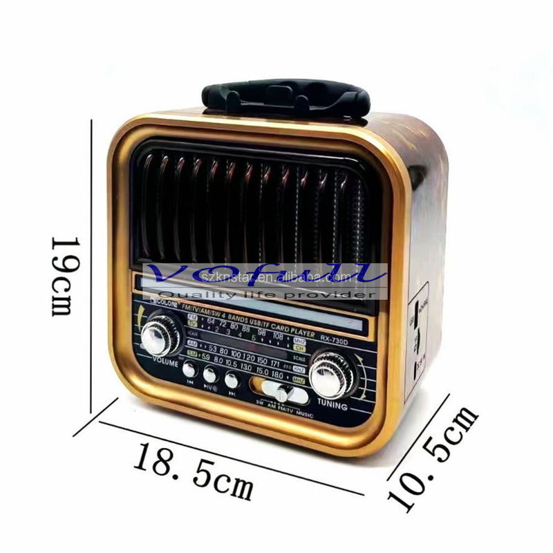 Rechargeable Battery Powered Portable AM / FM 3 Band Clock Radio with Built in Speaker