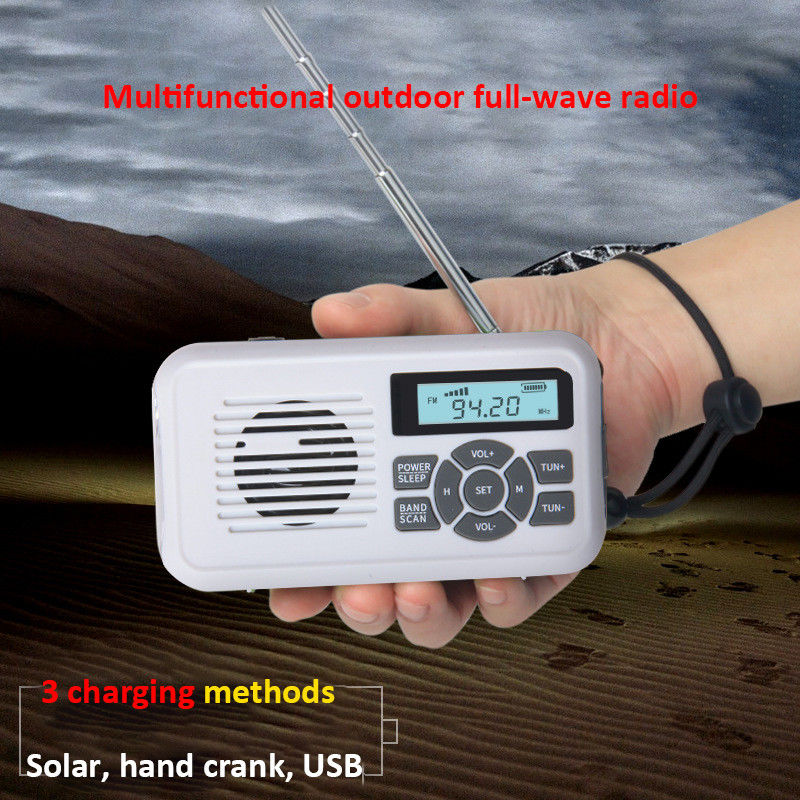 Emergency Radio Hand-crank Radio Stay Connected with Solar and Hand Crank Power Source