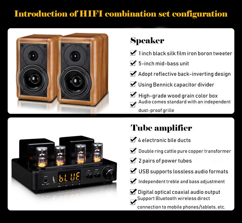 30W Bookshelf Speaker in Wood Cabinet for Exceptional Sound Performance