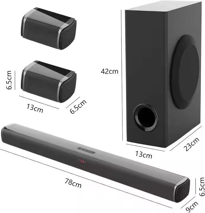60W Wireless Bluetooth Soundbar ABS Material BT/ USB/ Hdmi-arc3.5MM/ OPTICAL Audio Input