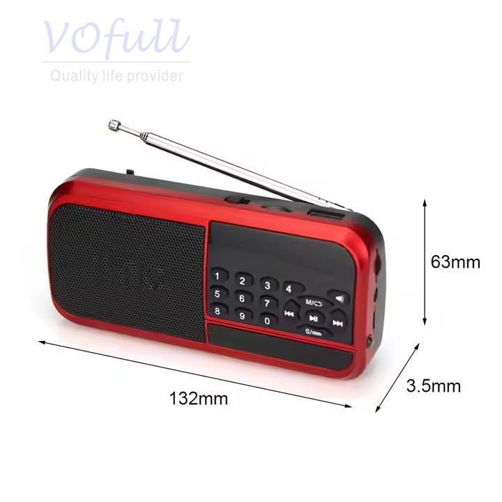 Portable AM/FM Rechargeable Radio with Speaker Coffee/Wooden Design