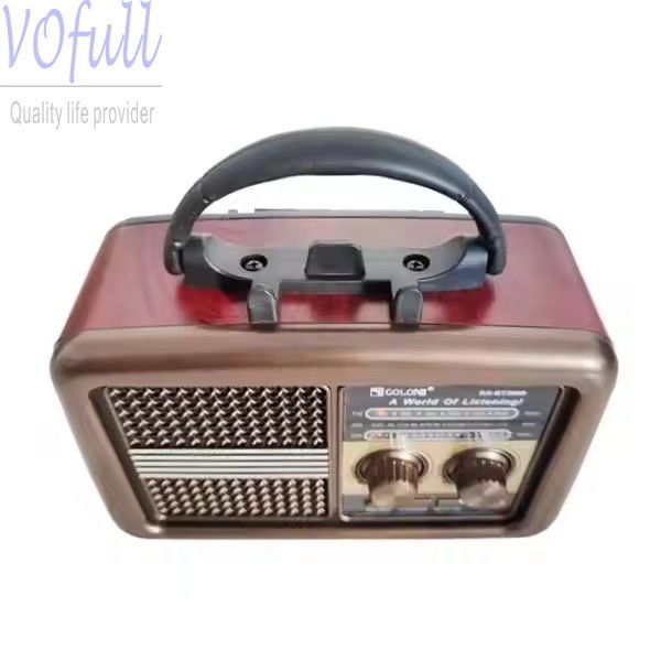 FM/MW/SW 3 Band Portable Radio Player with USB/TF Slot Rechargeable Battery Pack Included