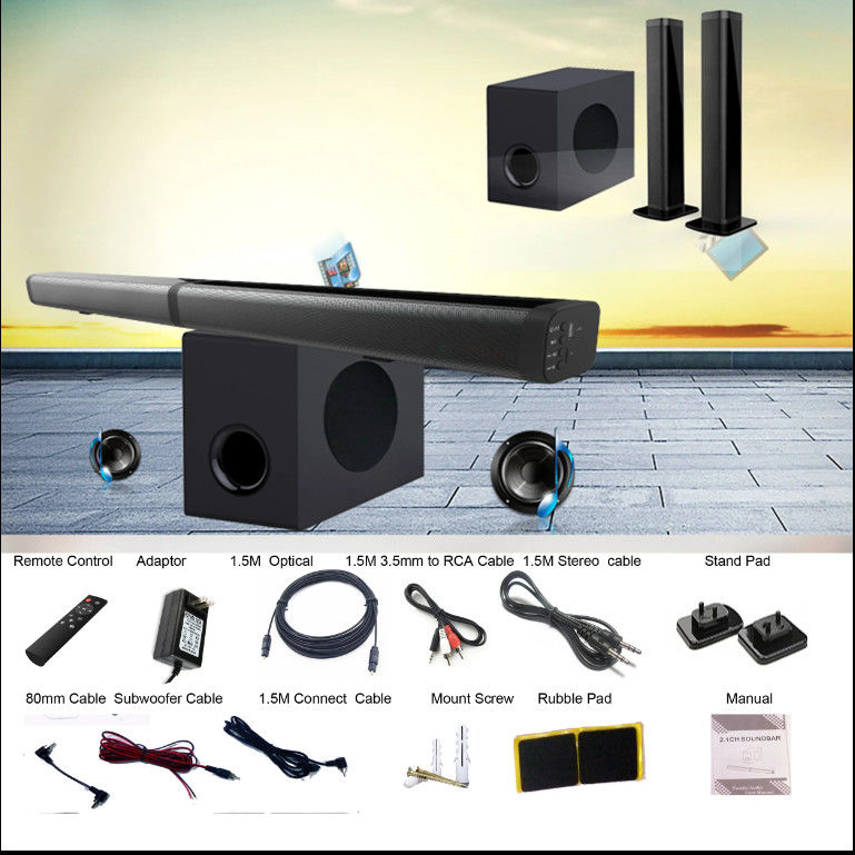 Bluetooth Wireless Soundbar with 100W Output Power And Audio Input BT/ USB/ Hdmi-arc3.5MM/ OPTICAL
