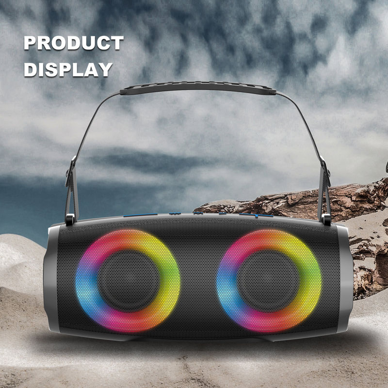Black Bluetooth Bookshelf Speakers For Turntable With Input Voltage 5V 1A Size 220*96*98mm