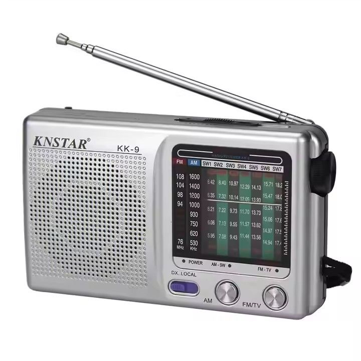 Sliver Portable Radio Player FM/MW/SW 3 Band And Built-In Speaker For Coffee Shops