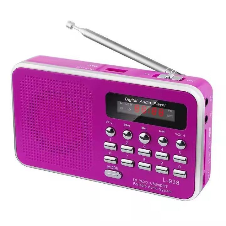 Built-In Speaker Portable Radio Player FM/MW/SW 3 Band Rechargeable Battery Pack for On-The-Go Listening