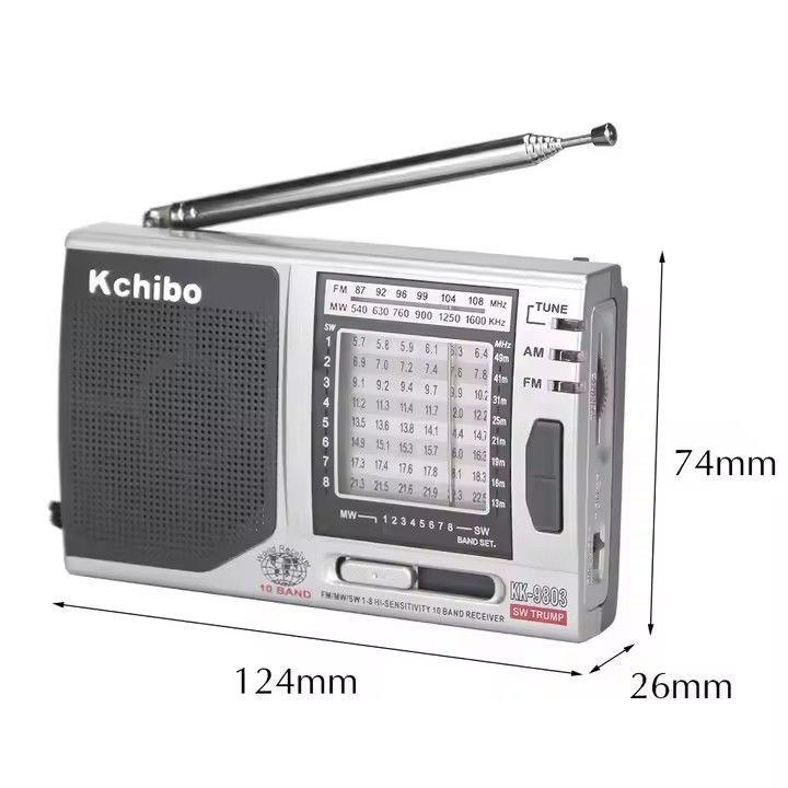 Compact Device Portable FM Radio Built-In Speaker Multiple Band Options