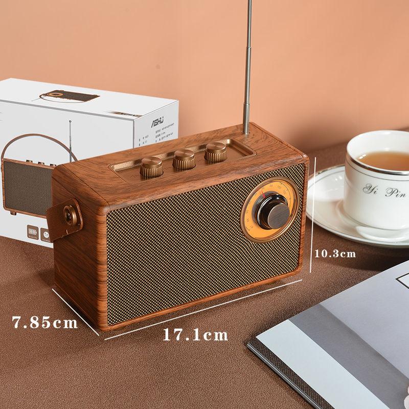 FM/MW/SW 3 Band Portable Radio Player Rechargeable Battery Pack Wooden and Coffee Design