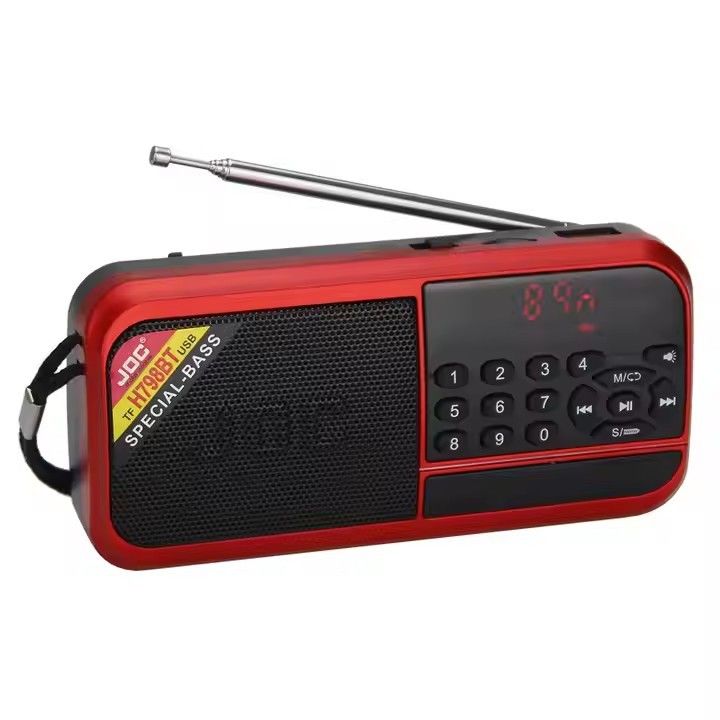 USB/TF Slot Portable Radio Player with FM/MW/SW 3 Band and Built-In Speaker