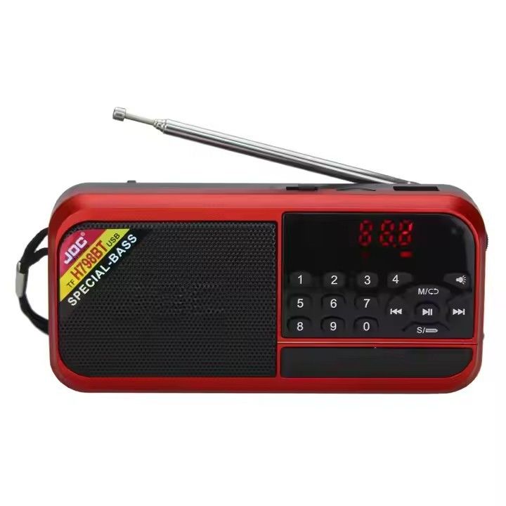 USB/TF Slot Portable Radio Player with FM/MW/SW 3 Band and Built-In Speaker
